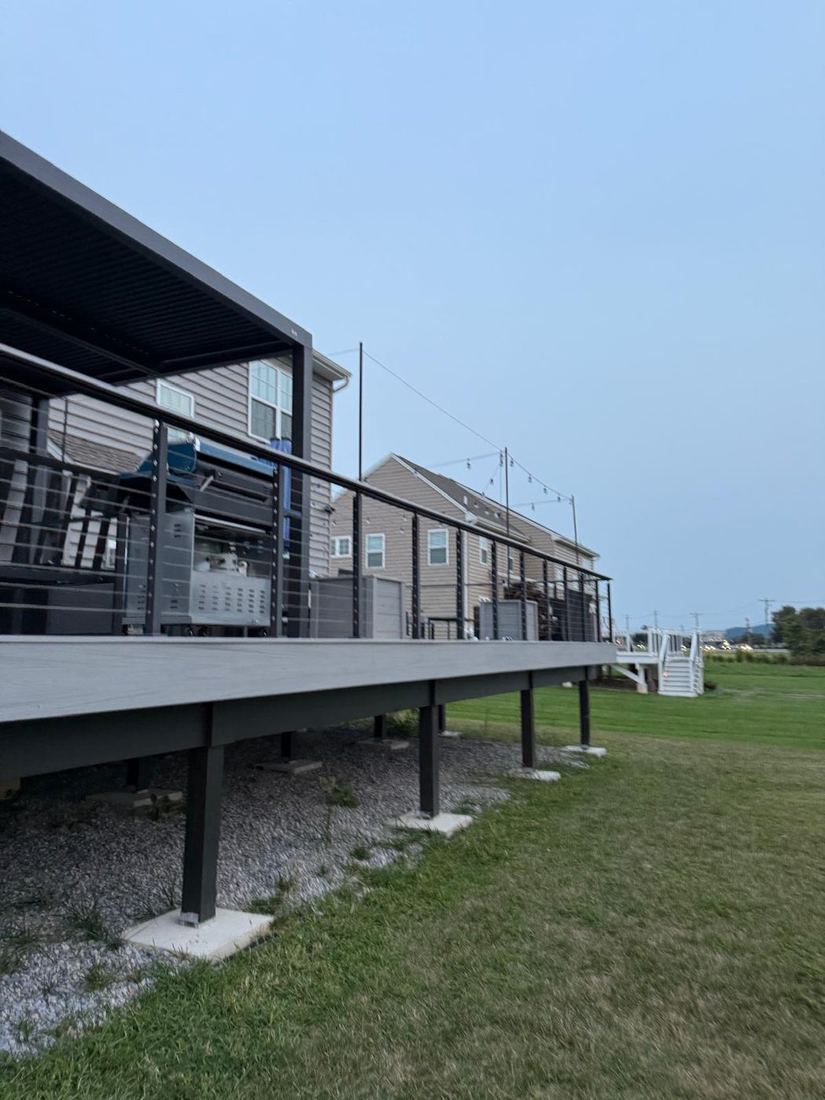 Elevated deck with pergola